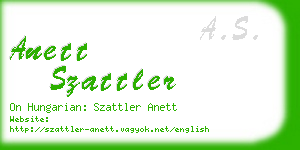 anett szattler business card